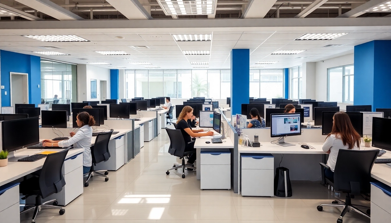 Engaged agents working in a call center in Tijuana, providing exceptional customer service.