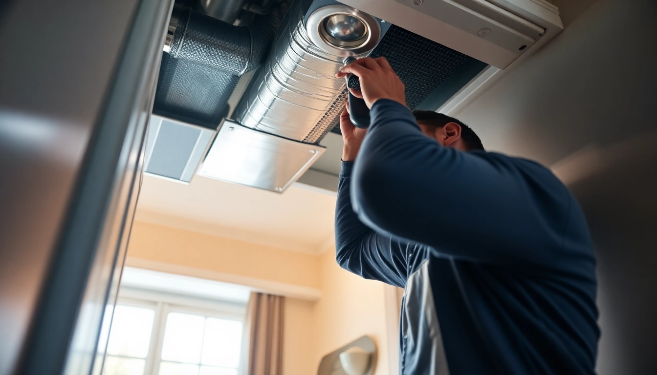 Professional dryer vent cleaning in Salt Lake City, Utah, showcasing a technician at work with modern equipment.