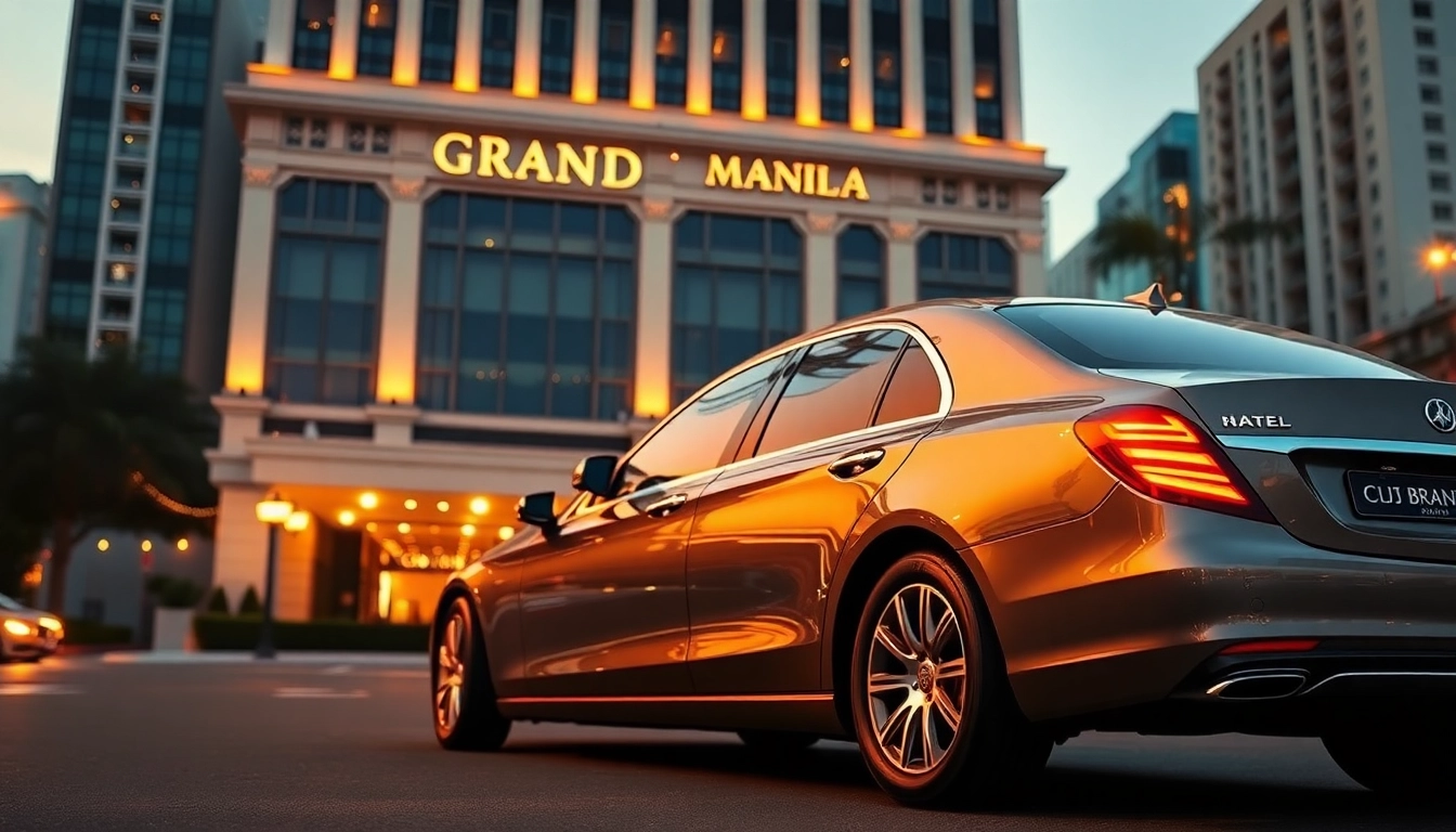 Experience professional chauffeur hire Manila with this luxury vehicle by a prominent hotel.