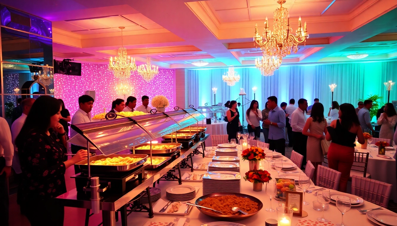 Delicious offerings from a Partyservice Berlin, showcasing a vibrant buffet spread for a festive event.