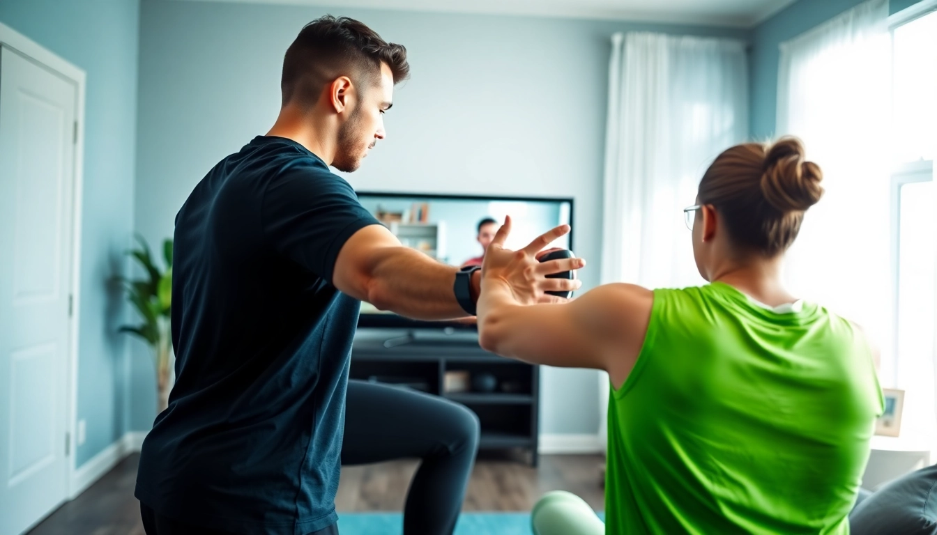 Engaging Virtual Personal Trainer Jersey City guiding a client through an online workout session