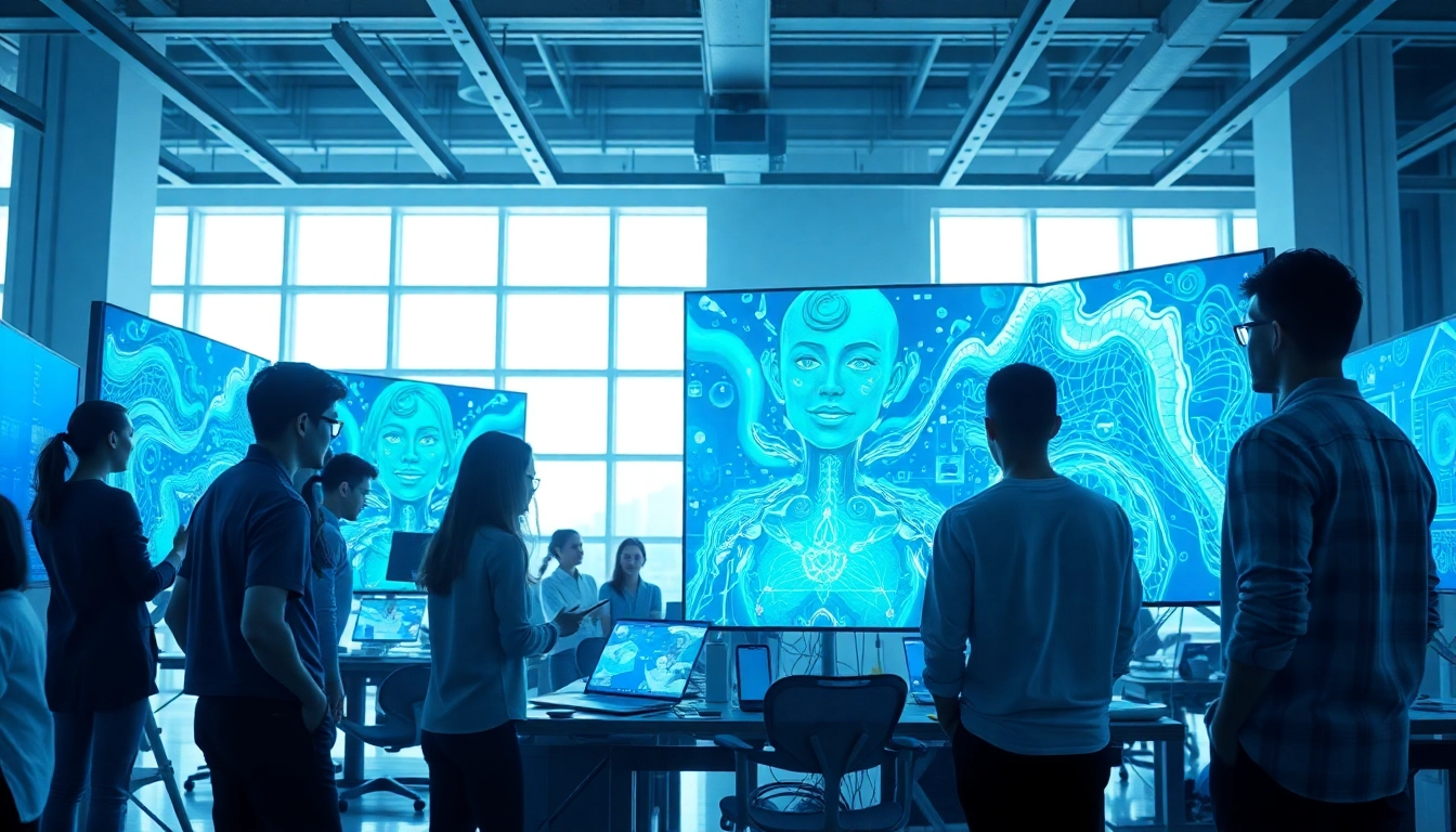 Create stunning art with an AI image generator Australia in a vibrant creative studio setting.