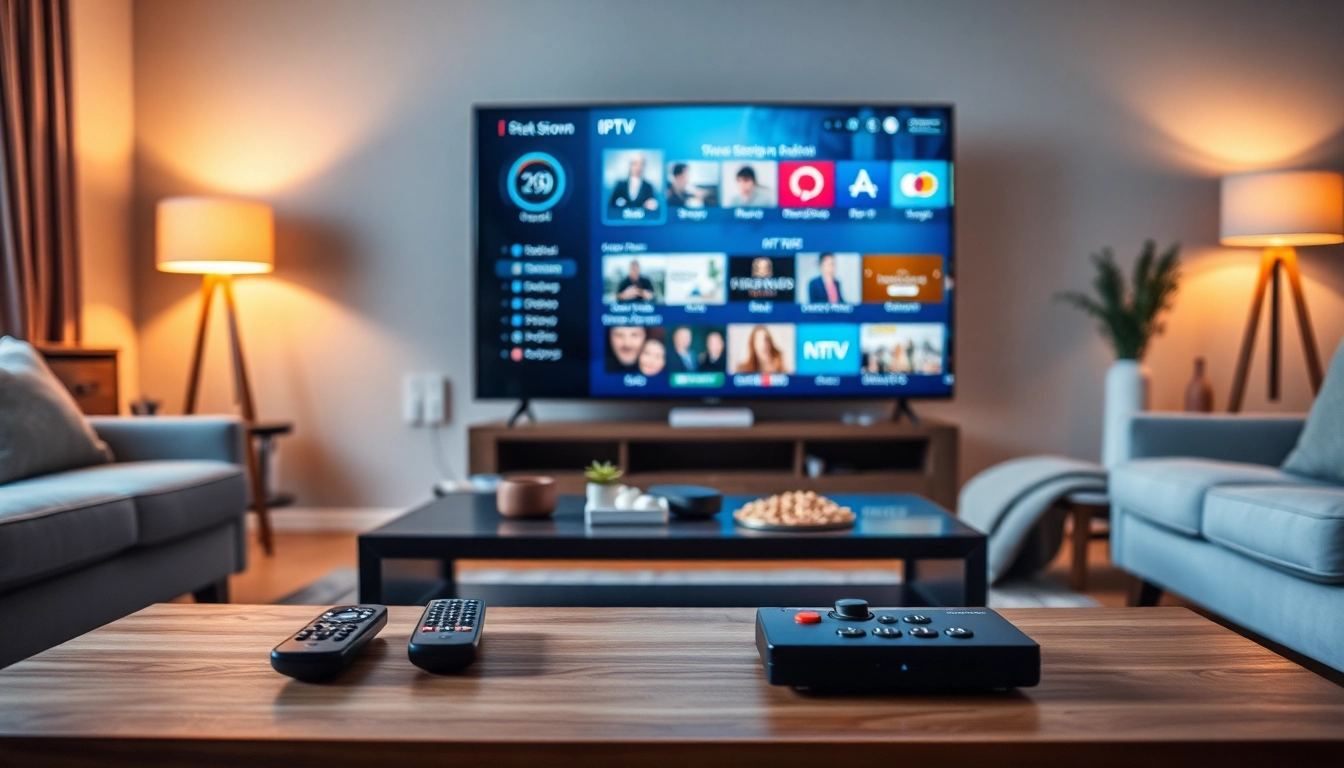 Explore seamless IPTV Subscription USA options showcased in a cozy modern living room setting.
