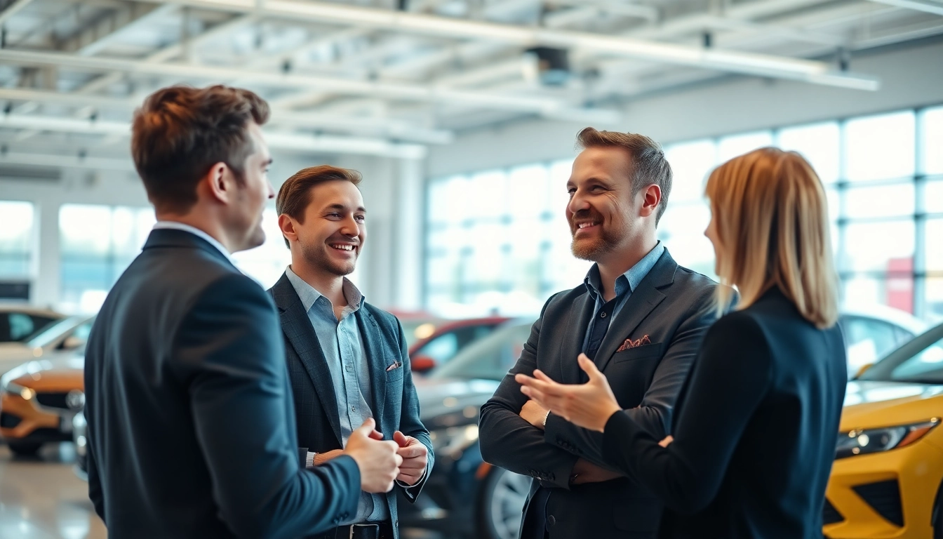 Engaging discussion about part exchange options between a salesperson and a customer.