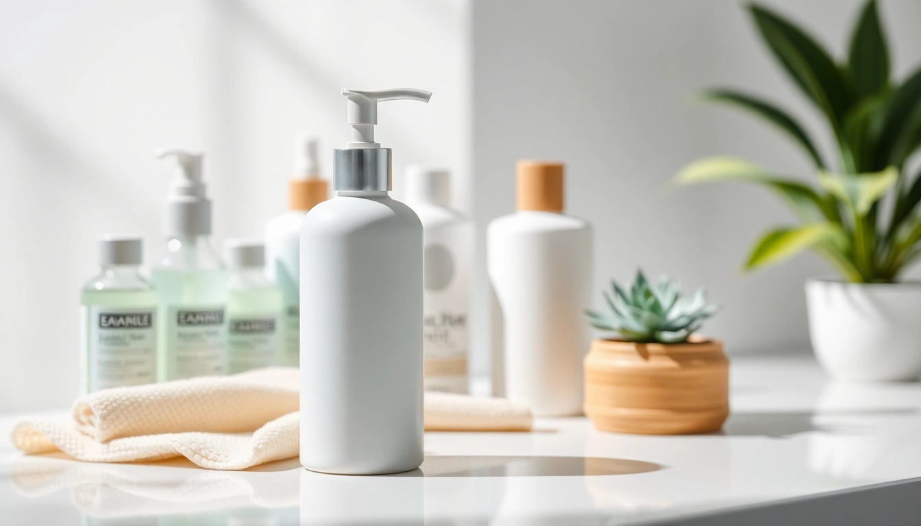 Browse the best face cleansers for oily skin displayed elegantly on a countertop.