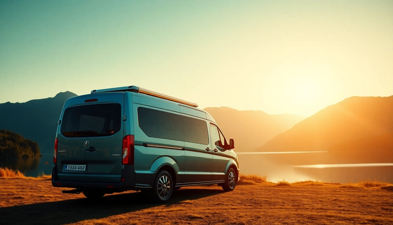 Exploring the perfect campervan in a serene lakeside setting.