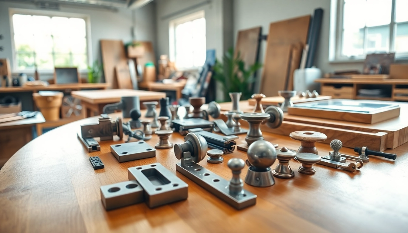 Showcase of furniture hardware manufacturers' products emphasizing quality and innovation.