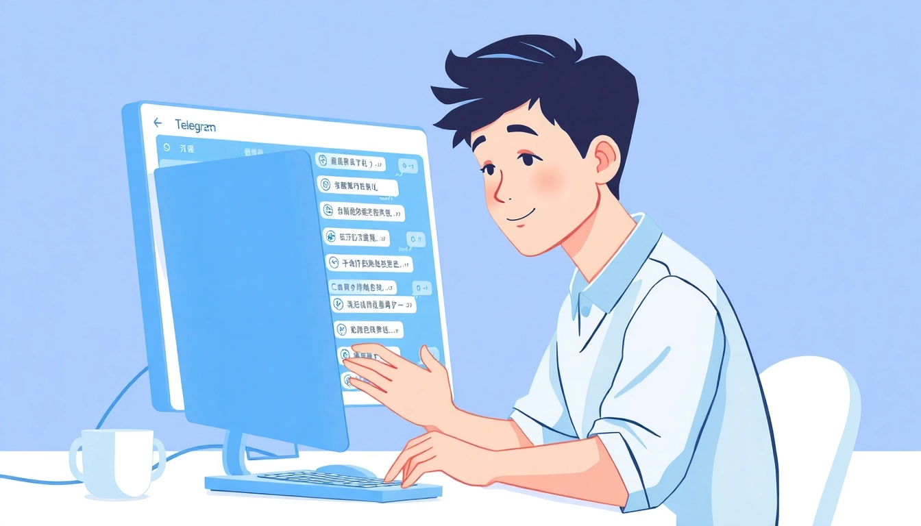 View a young user engaging with the Telegram电脑版中文 interface, highlighting its ease of use and features.