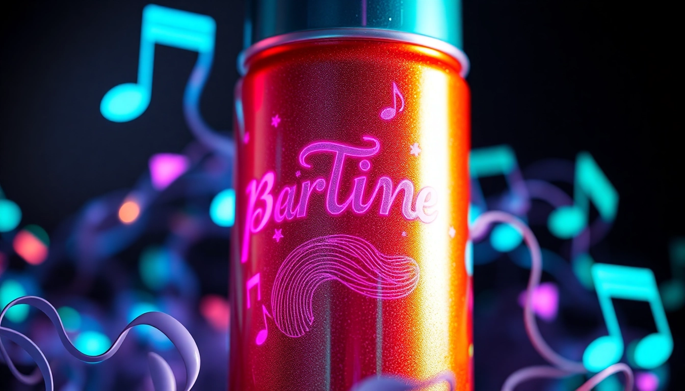 Explore the essence of 汽水音乐海外 with a colorful soda can surrounded by musical notes.
