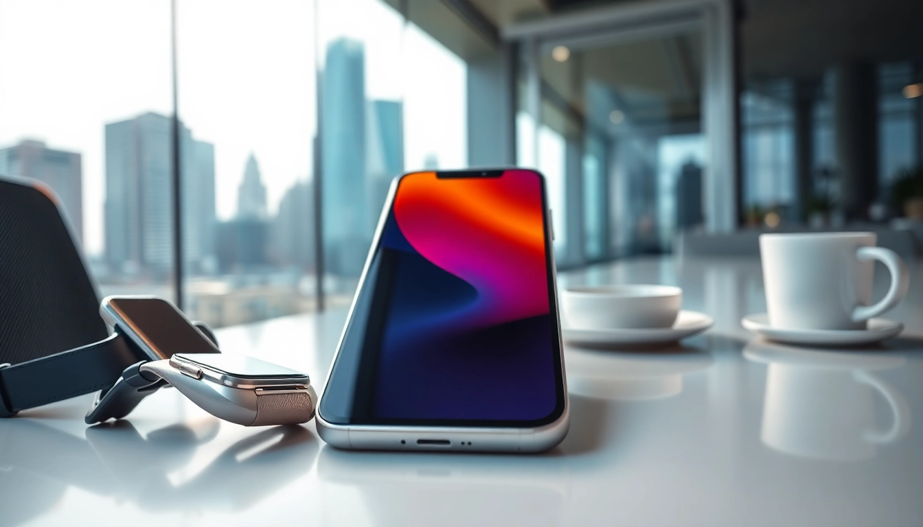 Buy iPhone Pro featuring the sleek iPhone 16 Pro in a modern workspace setup.