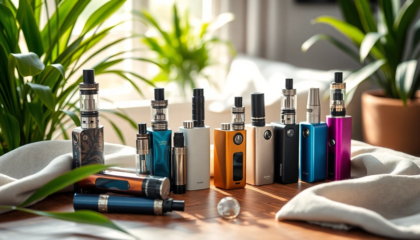 Showcasing a selection of nicotine free vapes highlighting their elegant designs and soothing ambiance.