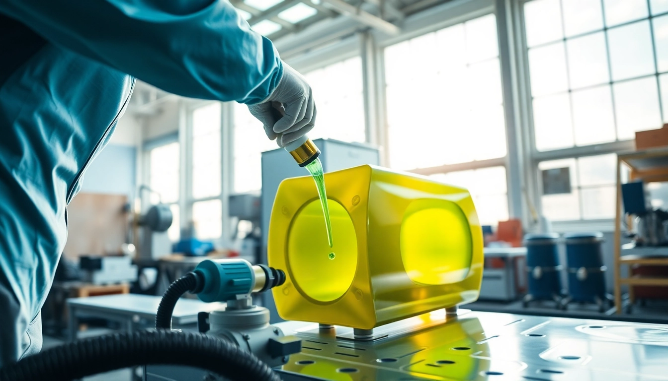 Applying infusion resins during a resin infusion process in a professional workshop setting.