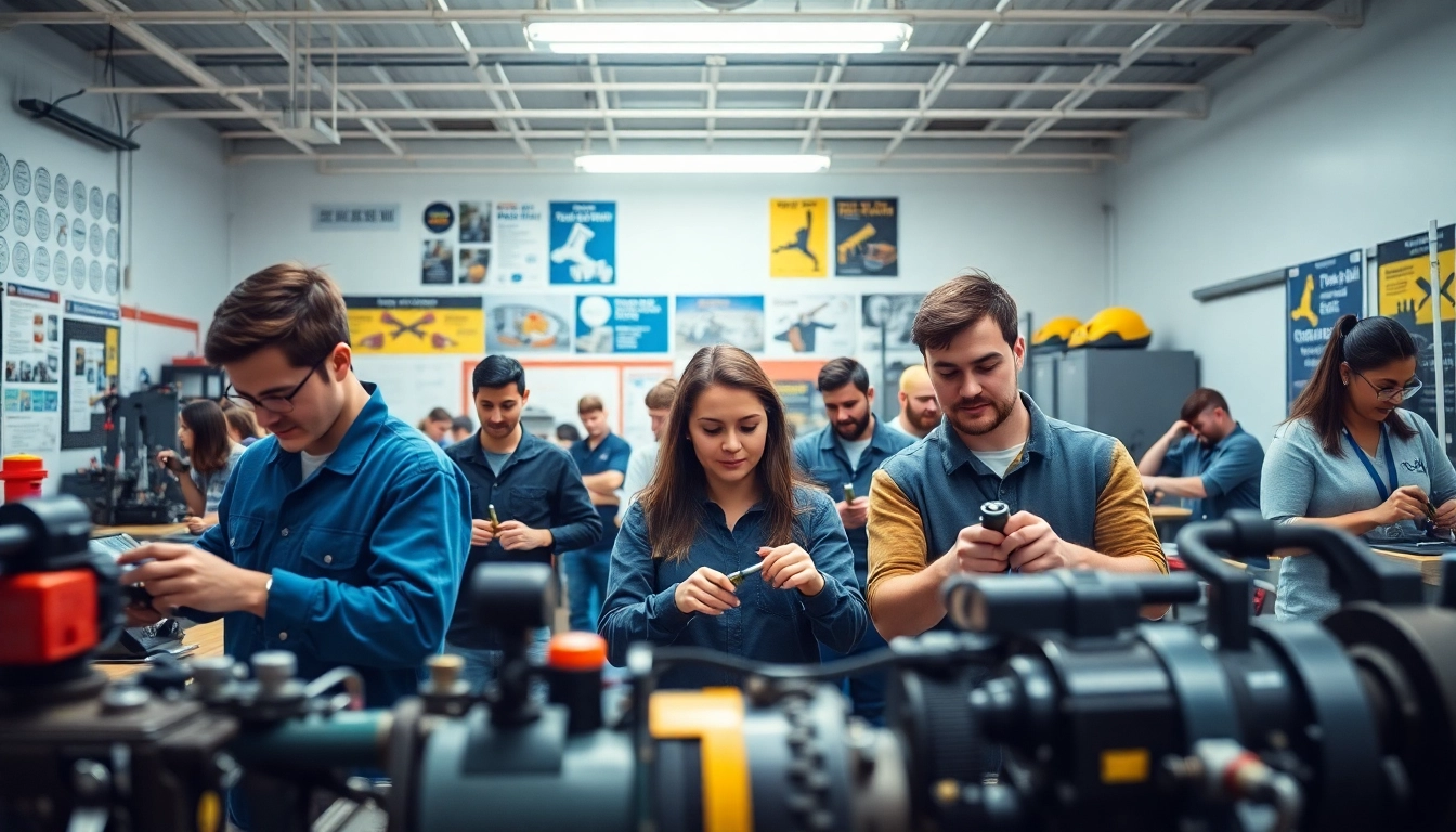 Engaged students at a trade school in Tennessee developing hands-on skills in a dynamic learning environment.