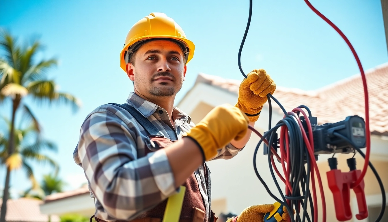 Expert Electrical Contractor Clearwater performing residential electrical work with professional tools.