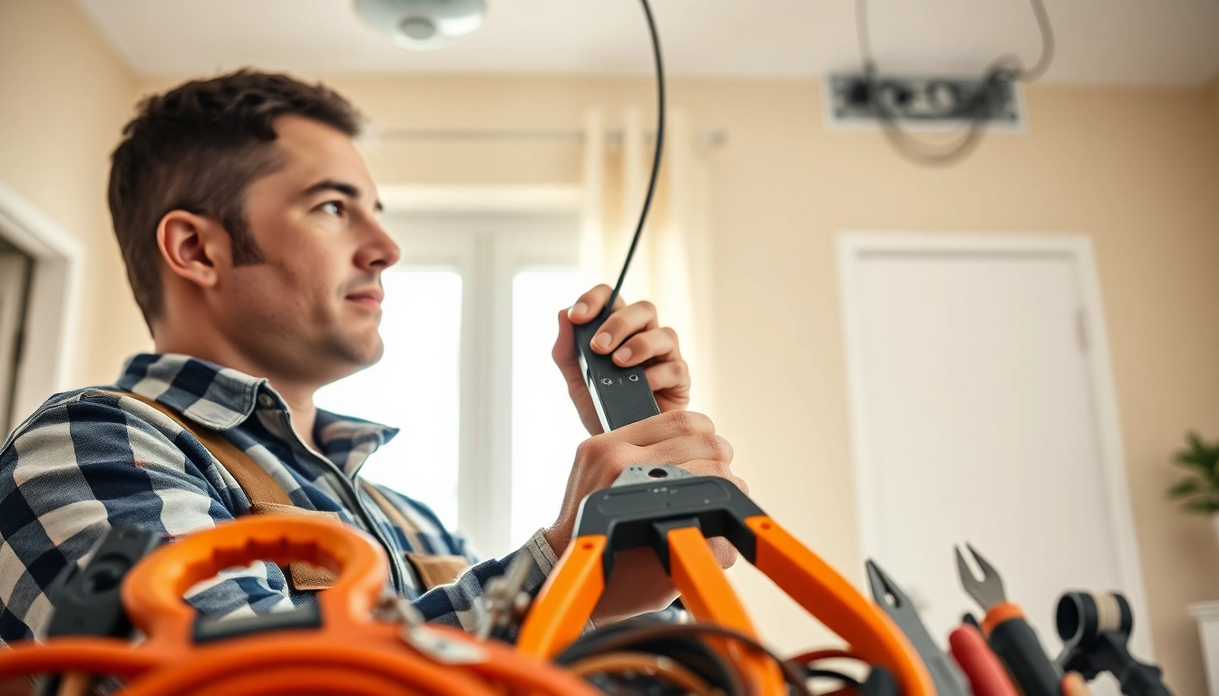 Enhancing Electrical Service with a skilled electrician working in a modern home.