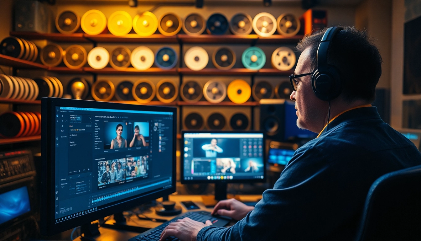 Editing Post Production Toronto showcased in a vibrant video editing studio with advanced equipment.