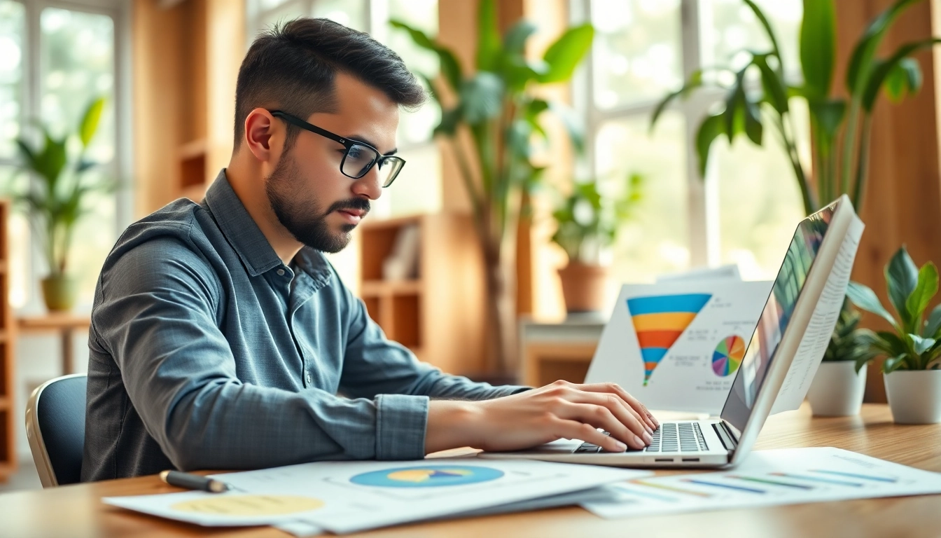 Create compelling Funnel scripts in a professional office setting with a focused strategist.
