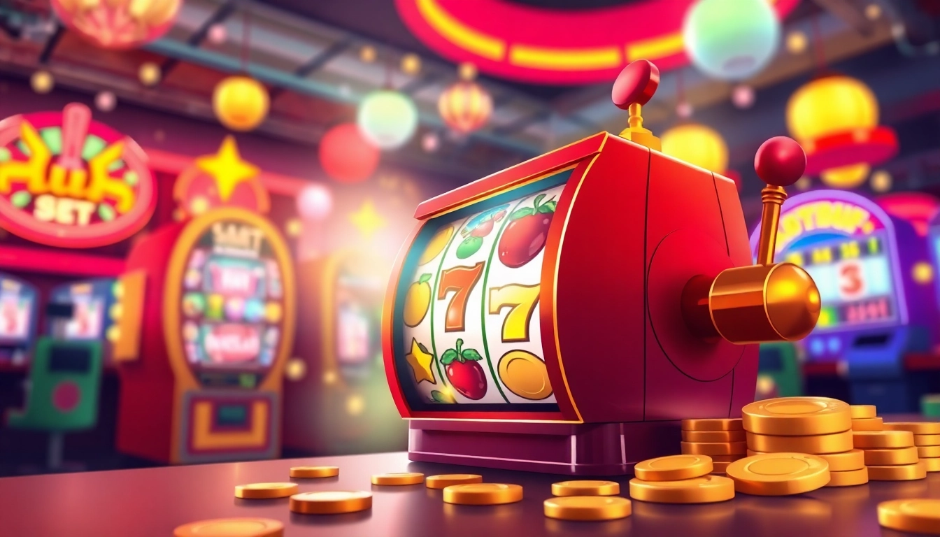 slotbuff 슬롯 머신 게임의 즐거움을 표현하는 일러스트레이션입니다.