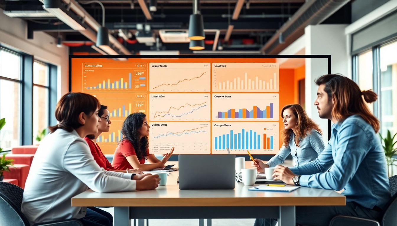 Analyze ai prompts for competitive intelligence in a collaborative office setting with a data dashboard.
