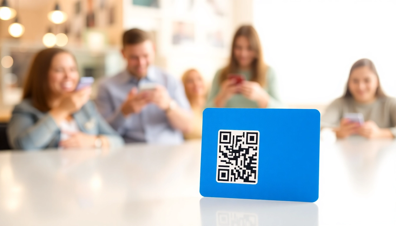 Maximize your business visibility using the reviewcardsgoogle technology with a QR code featured prominently.