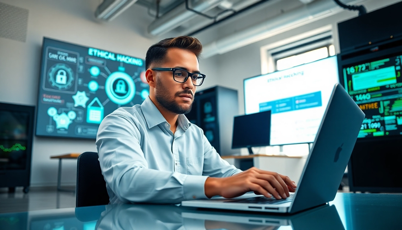 Ethical Hacking sicher entwerfen mit einem IT-Experten im Büro.