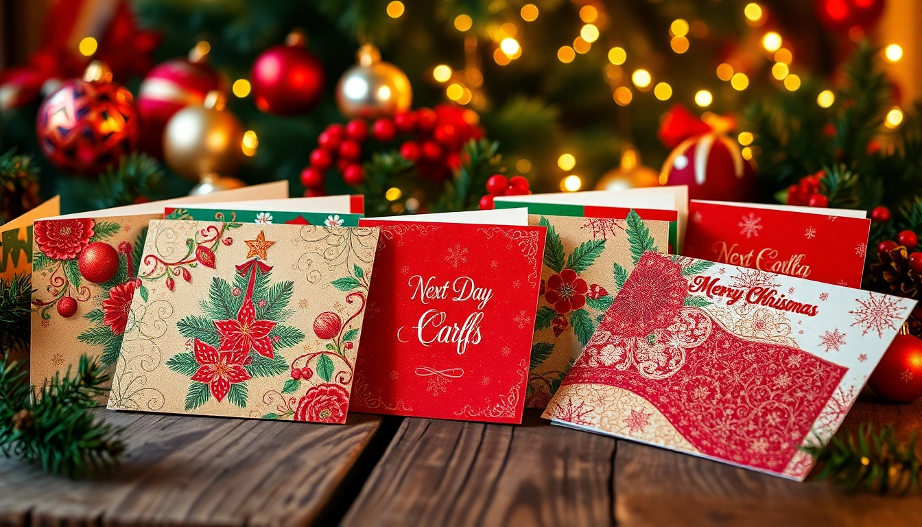 Browse our selection of next day Xmas cards with festive designs for personalized holiday greetings.
