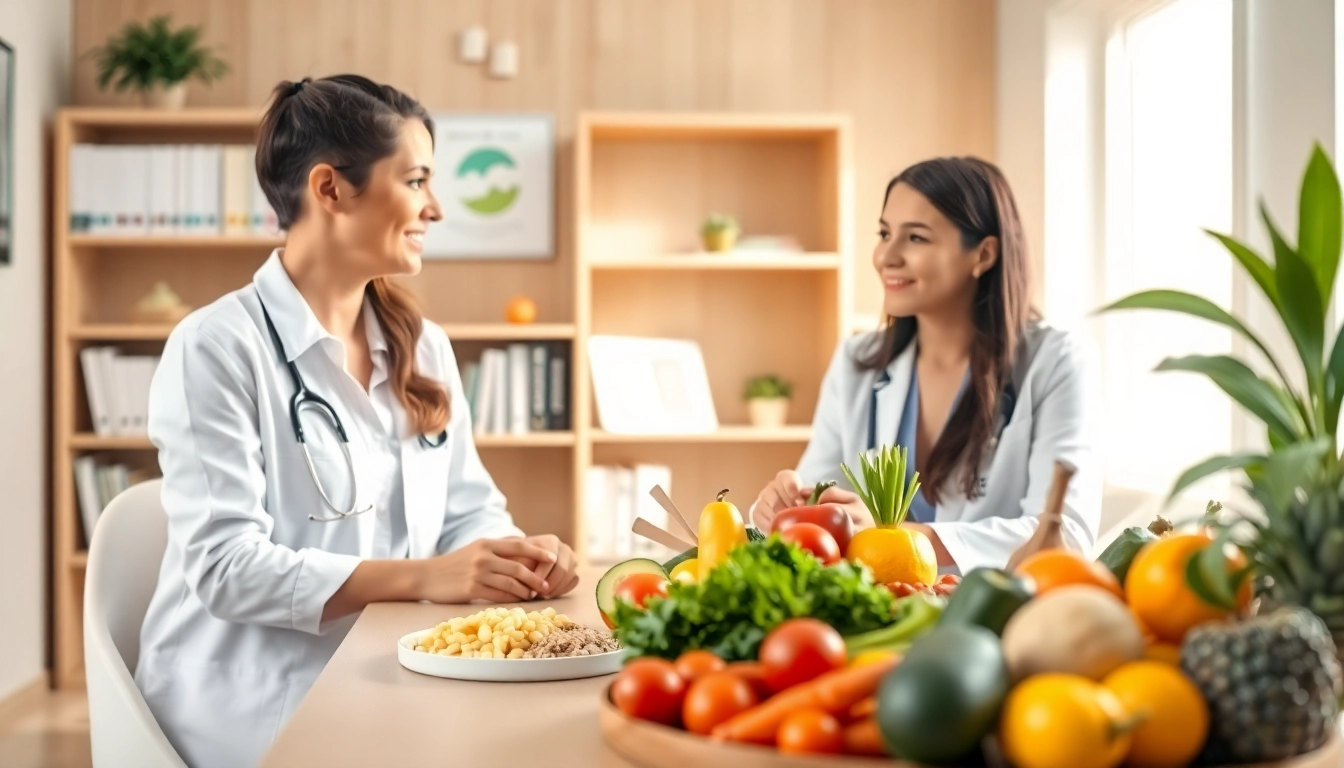 Implement a diet plan for losing weight with personalized guidance in a vibrant consultation setting.