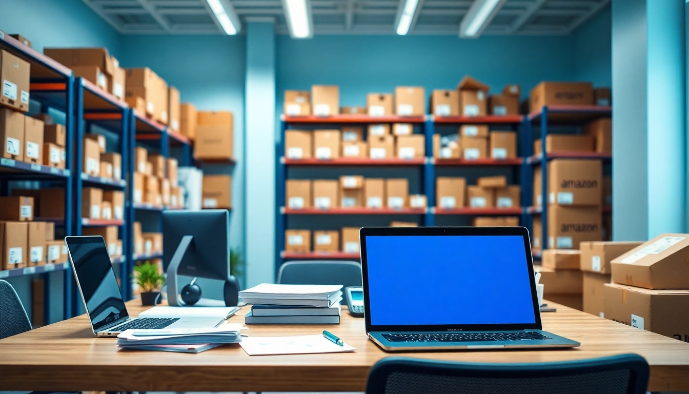 Boost your knowledge on fba wholesale with a professional workspace image illustrating e-commerce activities.