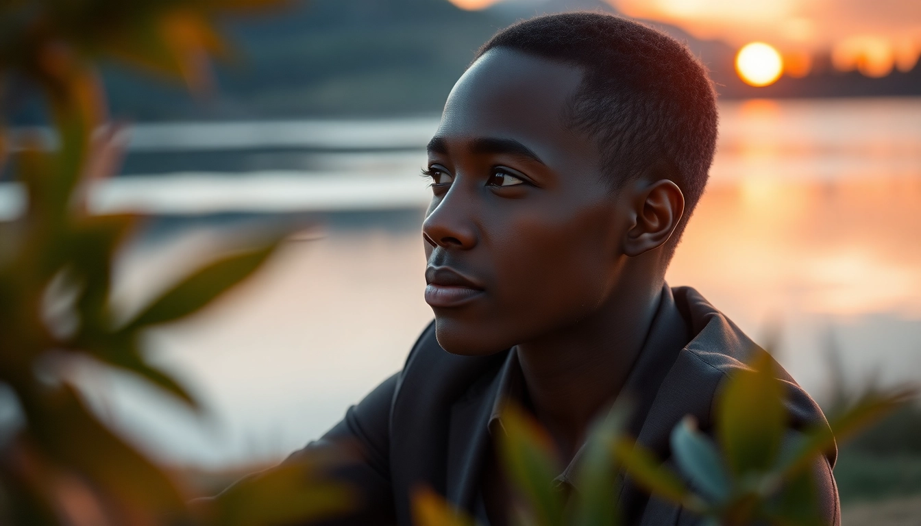 Individual reflects on overcoming dealing with depression in a peaceful outdoor atmosphere.
