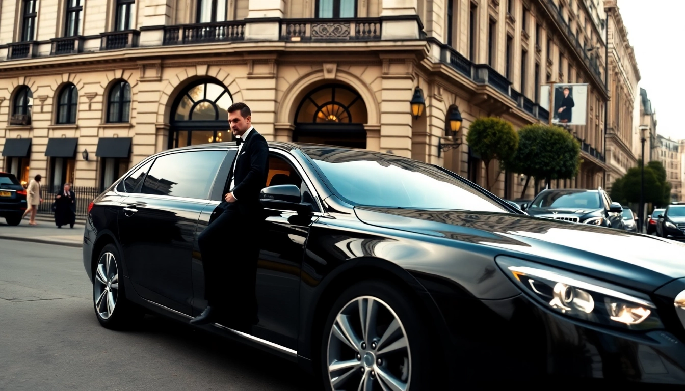 Experience luxury chauffeur service london with a professional chauffeur and elegant black car in the city.