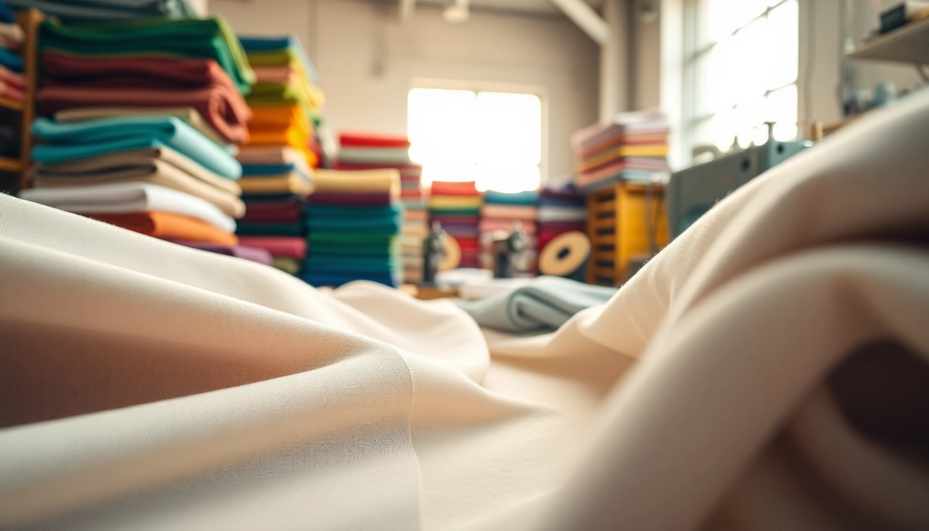 Katoen fabric in a textile workshop, showcasing vibrant colors and textures with seamless craftsmanship.