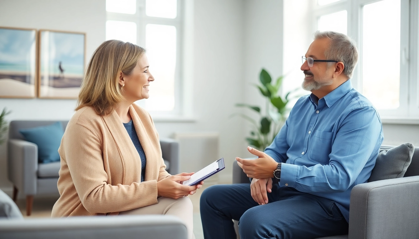 Engaged psychiatrist providing support in a tranquil office environment.