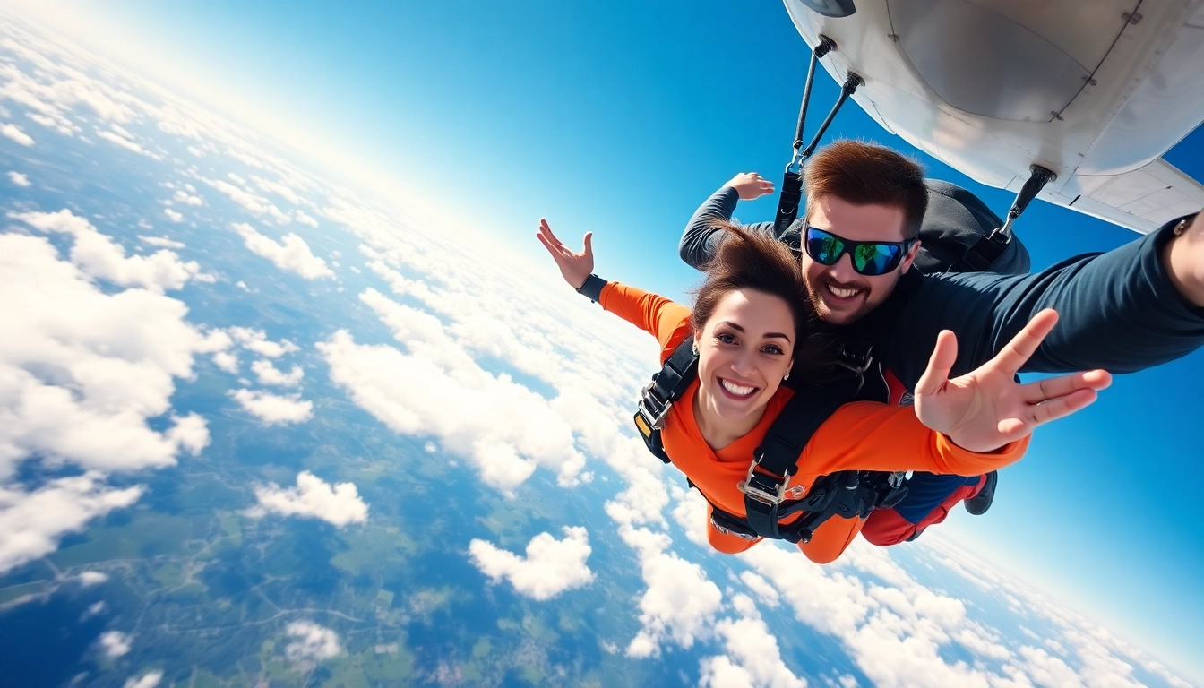 Tandemski skok s padalom med adrenalinskim prostim padom z inštruktorjem in jedinstveno izkušnjo.