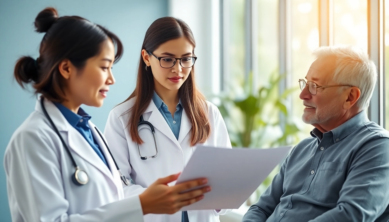 Concierge doctor Las Vegas consulting with a patient in a modern medical office.