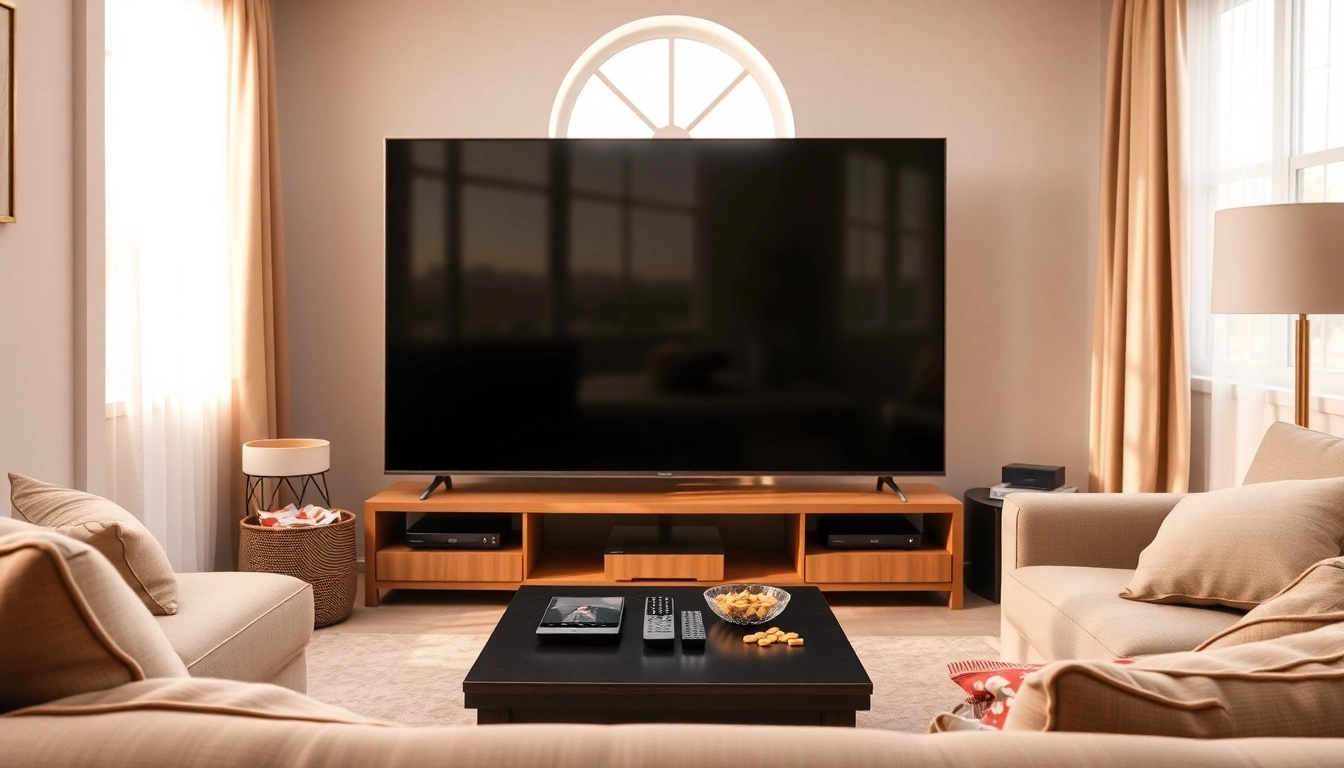 Profitez de l'abonnement iptv avec confort dans un salon moderne et lumineux.