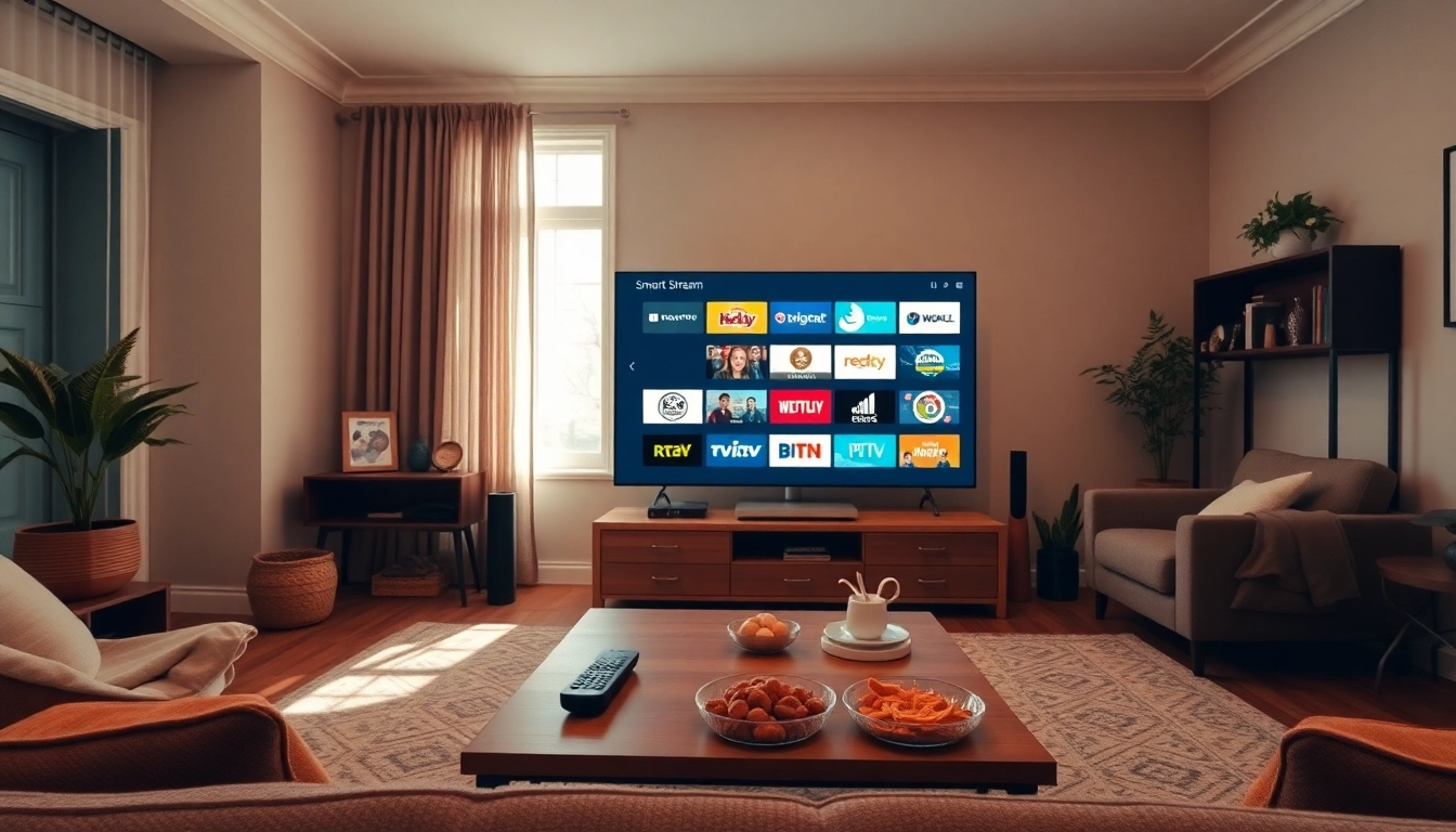 Regardez des chaînes variées avec un abonnement iptv dans un salon moderne et accueillant.