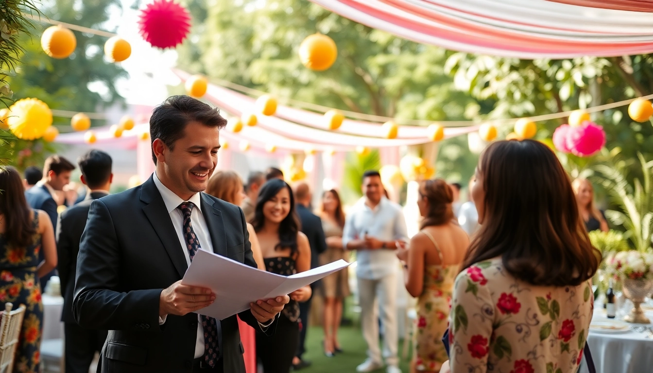 Event management company Singapore coordinating a vibrant outdoor gala with a professional team.