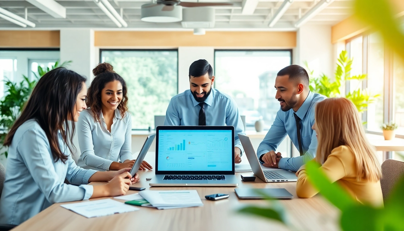 Showcase of the best all in one business management software in a collaborative workspace with professionals.