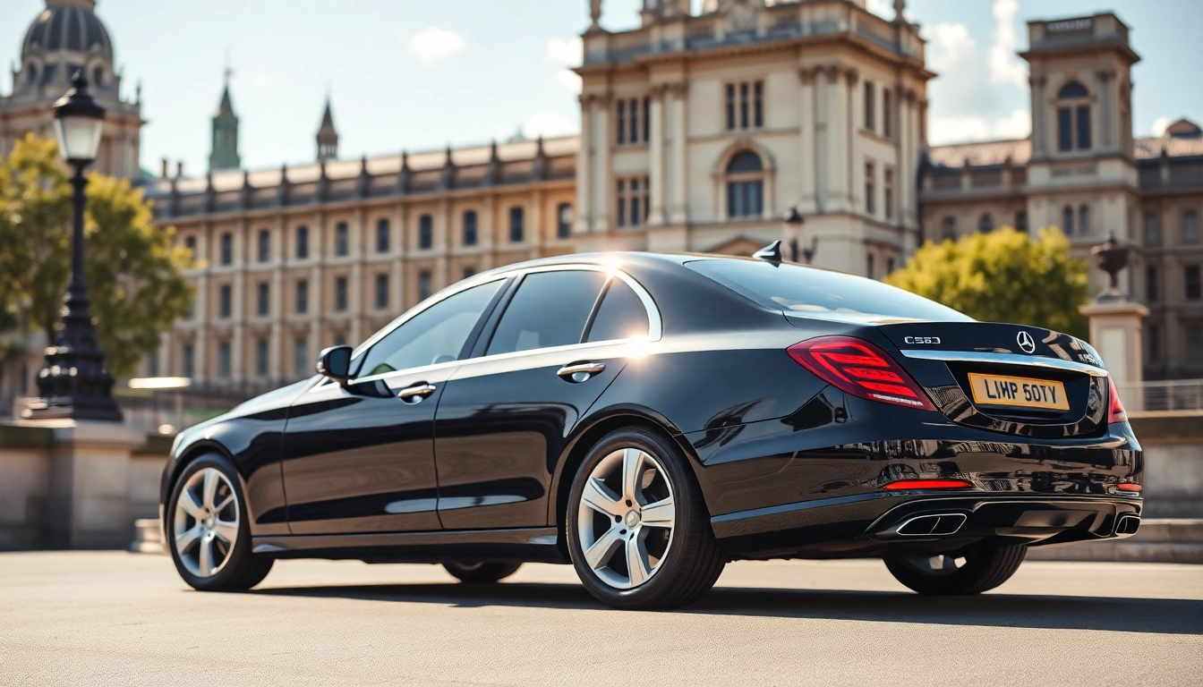 Experience seamless chauffeur service london with a luxurious black car in front of a classic London landmark.