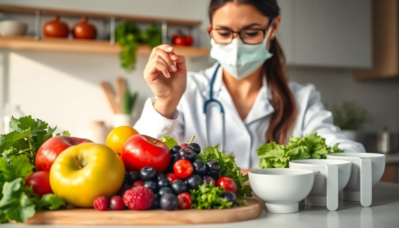 Explore natural appetite suppressant options through vibrant fruits and vegetables in a professional kitchen setting.
