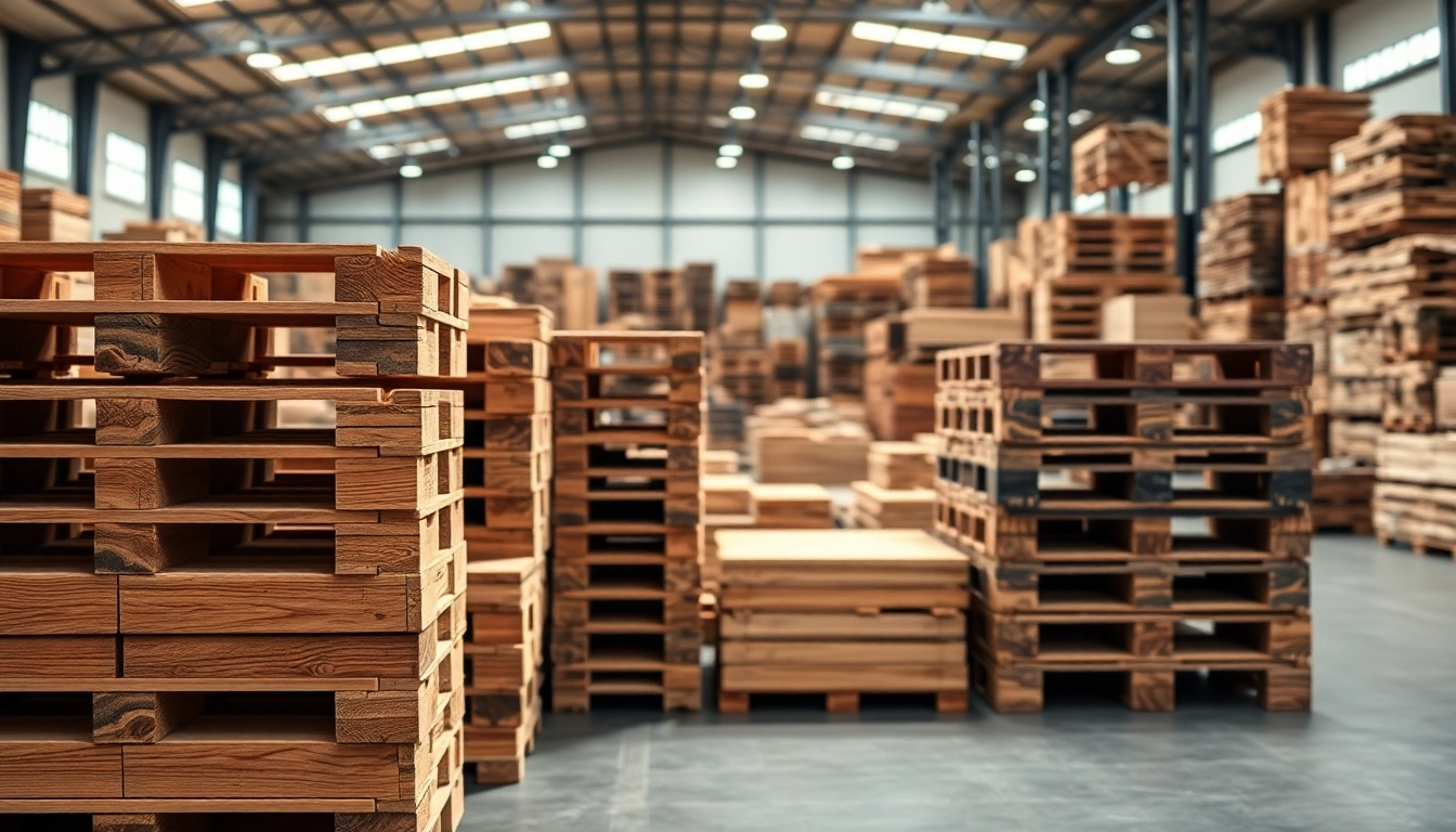 Showcases fir pallet timber for one-way pallets stacked in a warehouse, highlighting their natural texture.