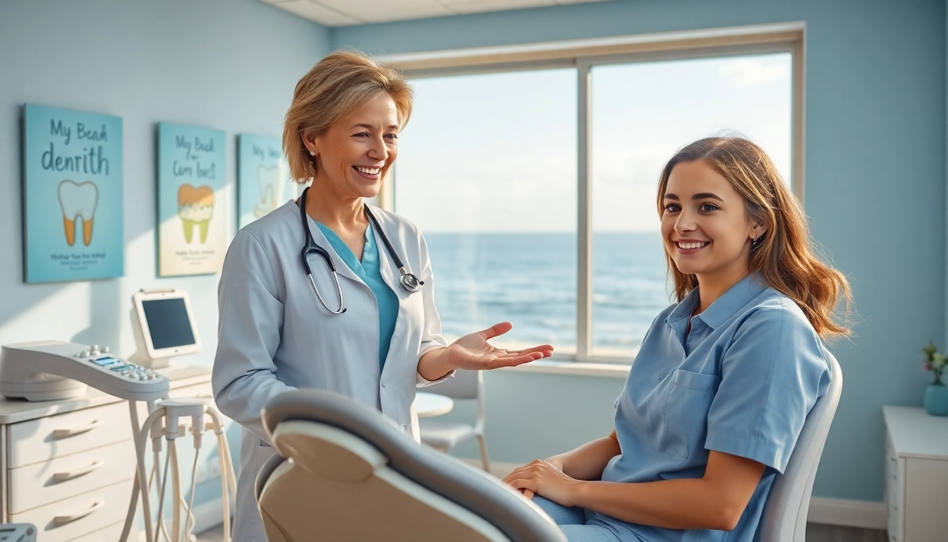 Orthodontist Myrtle Beach welcoming a young patient in a modern clinic environment.