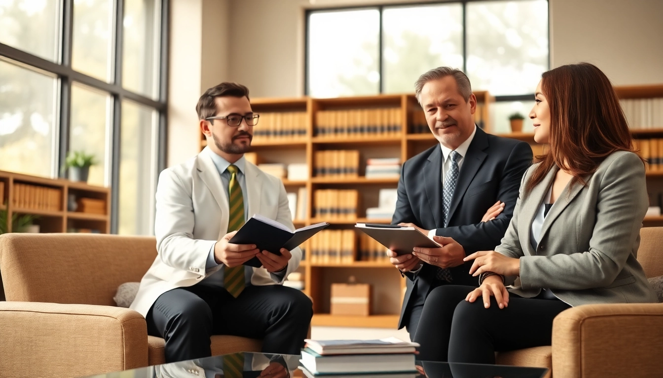 Maryland Workers Comp Lawyers discussing a case with a client in a professional office setting.