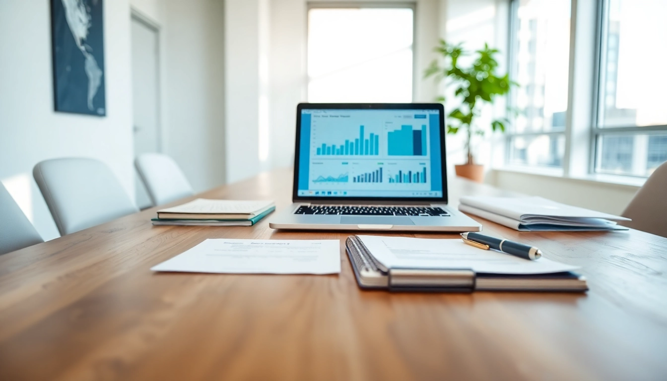 Crafting a Business Plan with essential elements in a professional office environment.